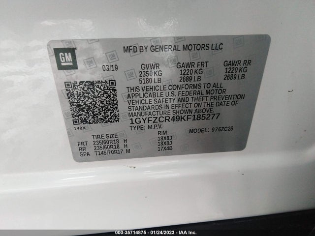 2019 Cadillac XT4, VIN: 1GYFZCR49KF185277