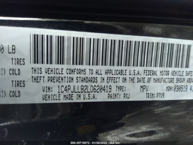 1C4PJLLB2LD620419 Jeep Cherokee Altitude