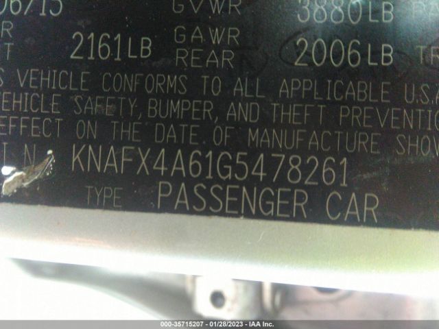 KNAFX4A61G5478261 KIA FORTE LX