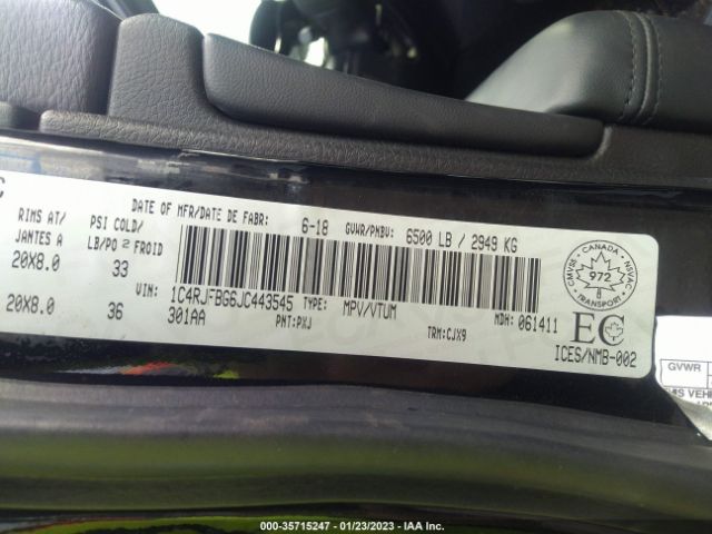 1C4RJFBG6JC443545 Jeep Grand Cherokee Limited