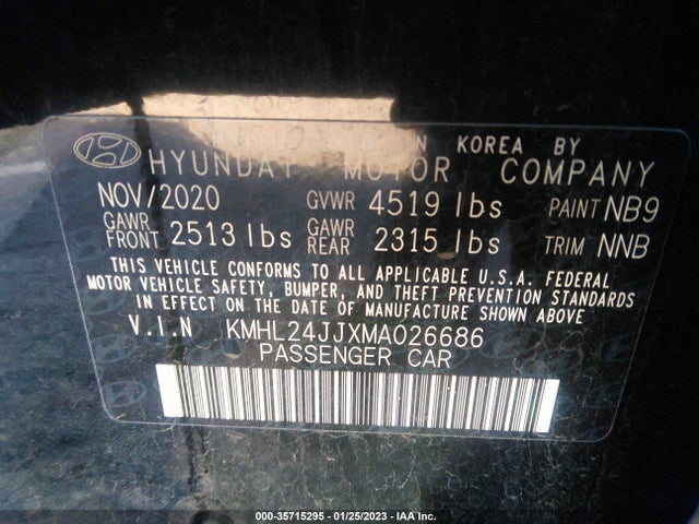 2021 Hyundai Sonata, VIN: KMHL24JJXMA026686
