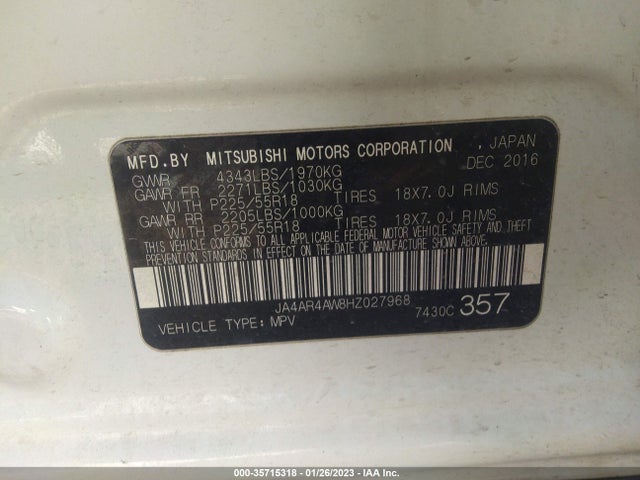 JA4AR4AW8HZ027968 Mitsubishi Outlander Sport 2.4