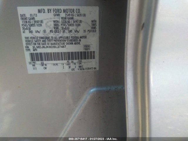 Lincoln MKX 2013 2LMDJ8JK8DBL27487 Image 10