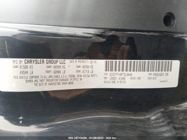 2015 Fiat 500, VIN: 3C3CFFFH9FT610040