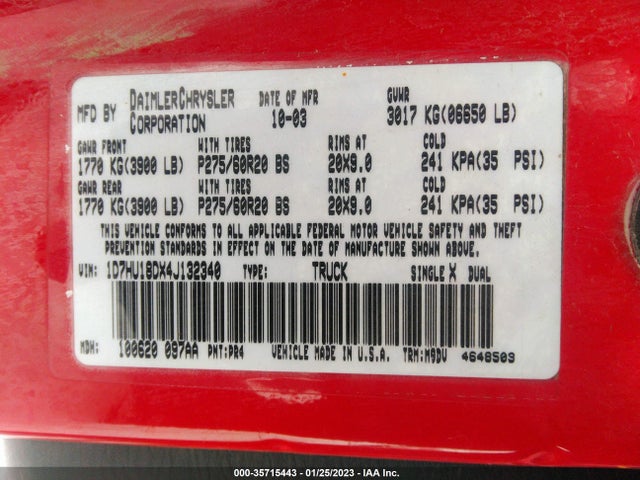 Dodge Ram 1500 Slt 2004 1D7HU18DX4J132340 Image 10