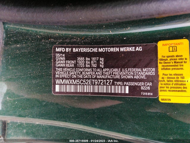 WMWXM5C52ET972127 Mini COOPER HARDTOP