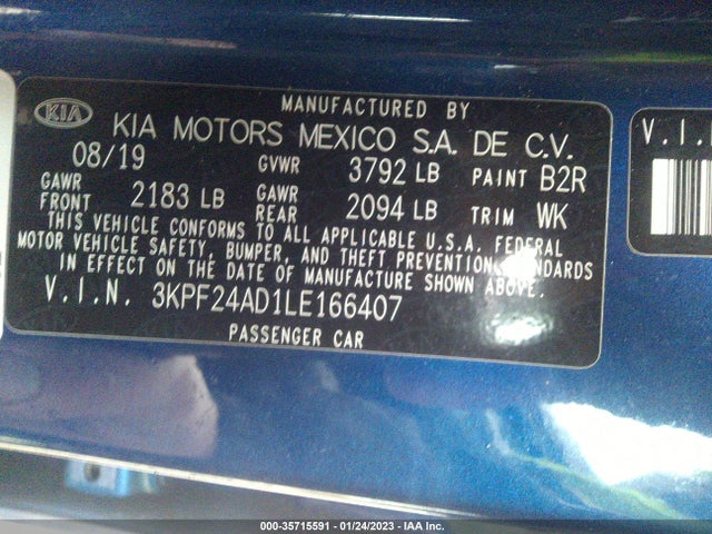 2020 Kia Forte, VIN: 3KPF24AD1LE166407