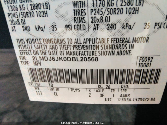 Lincoln MKX 2013 2LMDJ6JK0DBL20568 Image 9