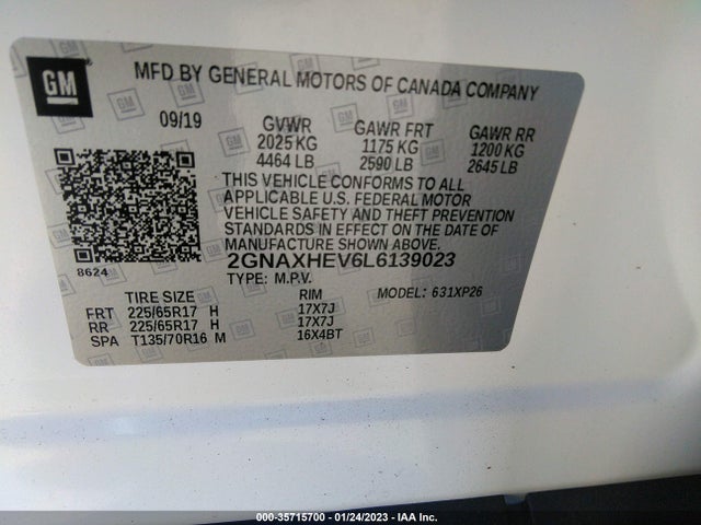 Chevrolet EQUINOX LS 2020 2GNAXHEV6L6139023 Image 11