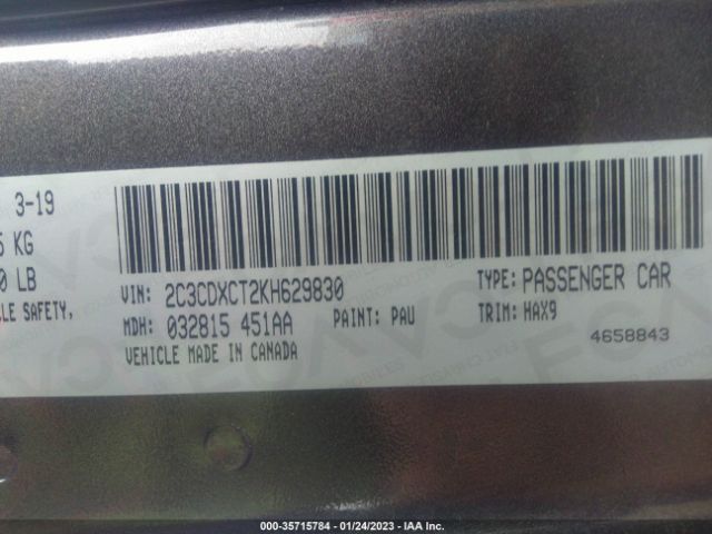 2C3CDXCT2KH629830 Dodge CHARGER R/T