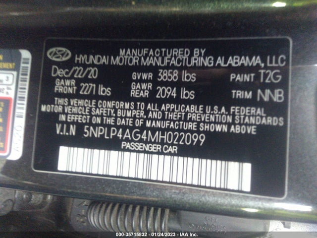 2021 Hyundai Elantra, VIN: 5NPLP4AG4MH022099