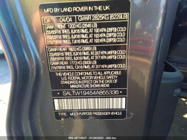 SALTW19454A865336 Land Rover Discovery Se
