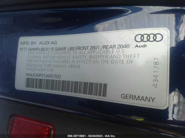 WAUC4DF57JA057932 Audi S5 Sportback Prestige