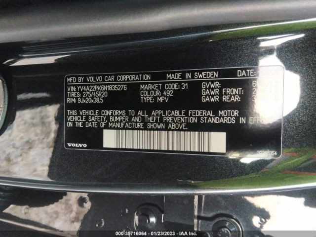 YV4A22PK6N1835276 Volvo Xc90 Momentum