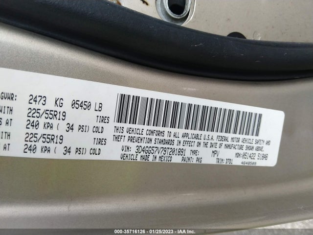Dodge Journey Sxt 2009 3D4GG57V79T201891 Image 10