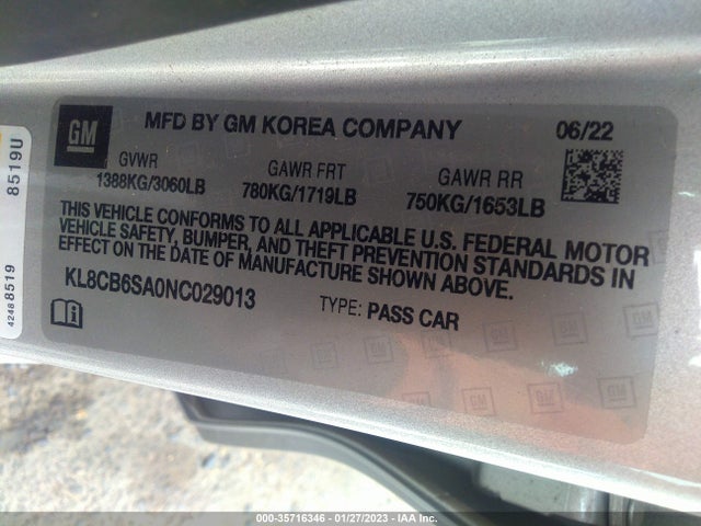 Chevrolet SPARK LS 2022 KL8CB6SA0NC029013 Image 9