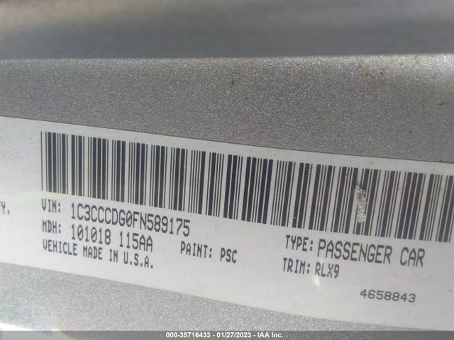 2015 CHRYSLER 200 S VIN: 1C3CCCDG0FN589175