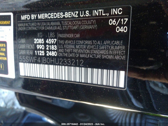 55SWF4JB0HU233212 Mercedes-Benz m274