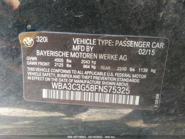 WBA3C3G58FNS75325 BMW 3 Series 320i Xdrive