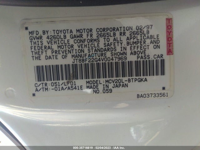 JT8BF22G4V0047969 Lexus ES 300 LUXURY SPORT SDN