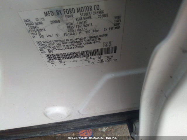 Lincoln MKX 2010 2LMDJ6JC0ABJ22240 Image 10