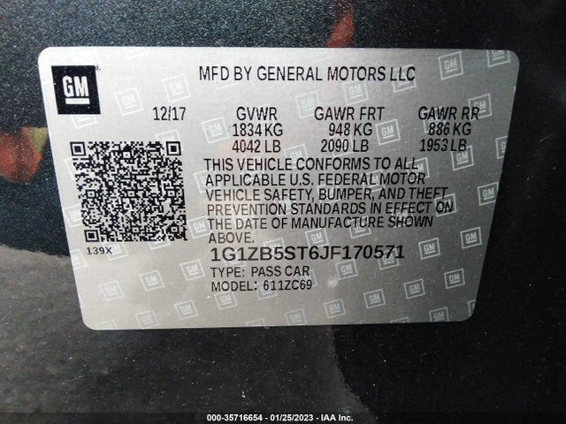Chevrolet MALIBU LS 2018 1G1ZB5ST6JF170571 Image 10