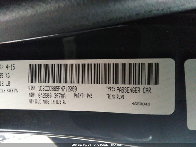2015 Chrysler 200, VIN: 1C3CCCBB9FN712060
