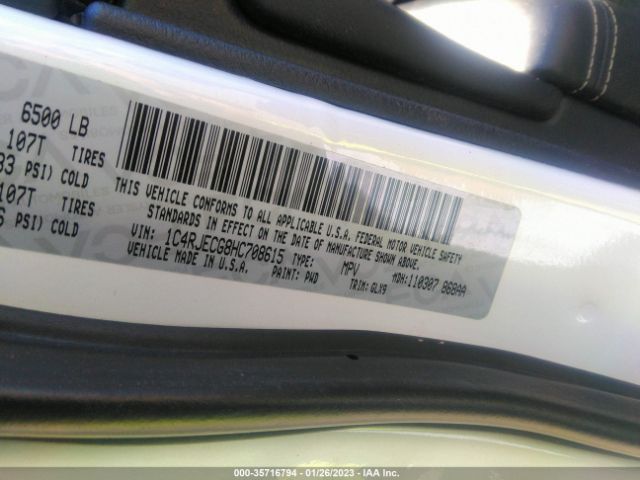 1C4RJECG8HC708615 Jeep Grand Cherokee Overland