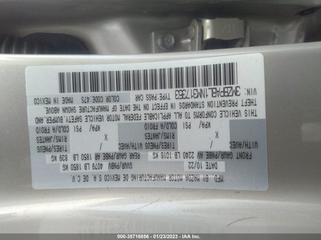 2022 Mazda 3, VIN: 3MZBPABL1NM317353
