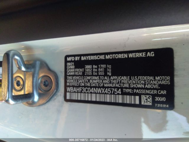 WBAHF3C04NWX45754 BMW Z4 Sdrive30i
