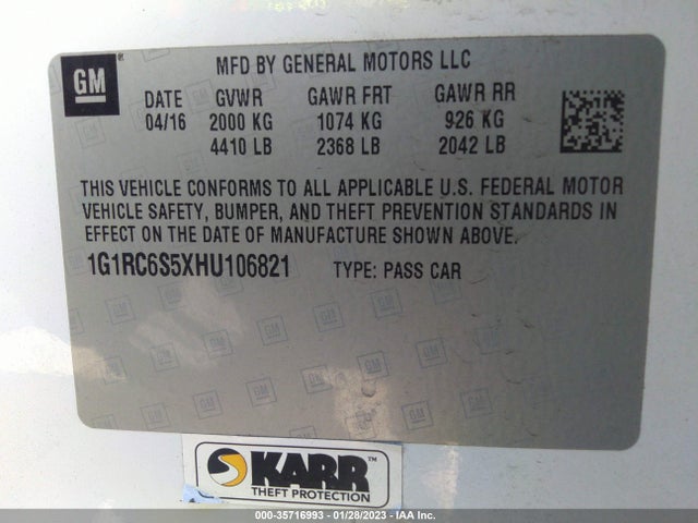 Chevrolet VOLT LT 2017 1G1RC6S5XHU106821 Image 10