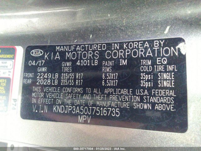 KNDJP3A50J7516735 KIA SOUL +