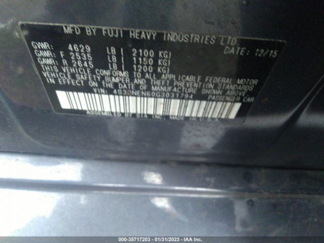 4S3BNEN60G3031794 Subaru Legacy 3.6r Limited
