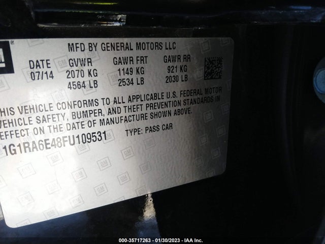 Chevrolet Volt 2015 1G1RA6E48FU109531 Image 10