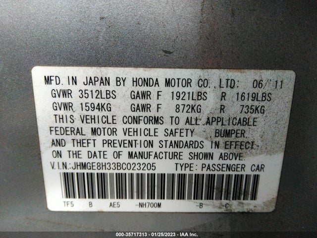 Honda Fit 2011 JHMGE8H33BC023205 Image 11