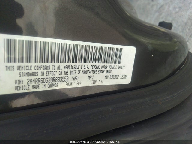 2011 CHRYSLER TOWN & COUNTRY LIMITED VIN: 2A4RR6DG3BR683550