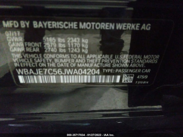 BMW 5 Series 2018 WBAJE7C56JWA04204 Image 10