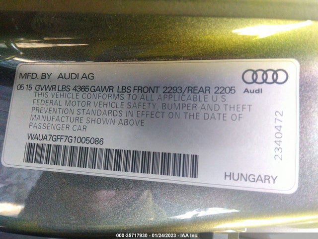 WAUA7GFF7G1005086 Audi A3 1.8t Premium