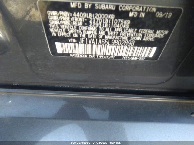 2020 Subaru WRX, VIN: JF1VA1A65L9802898