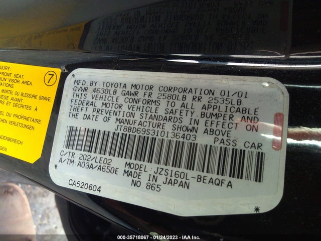 JT8BD69S310136403 Lexus GS 300