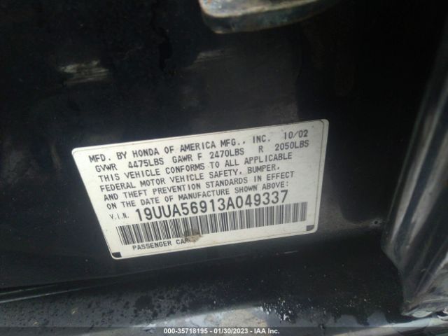 19UUA56913A049337 Acura Tl Type S W