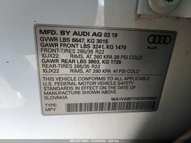 WA1VABF7XKD038862 Audi Q7 Prestige