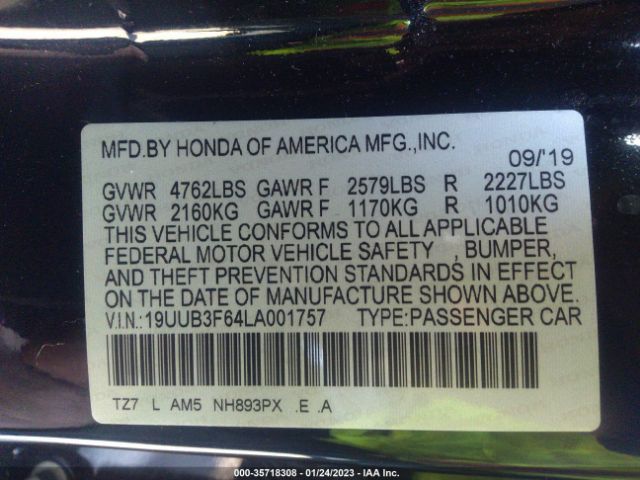 19UUB3F64LA001757 Acura Tlx W/a-spec Pkg