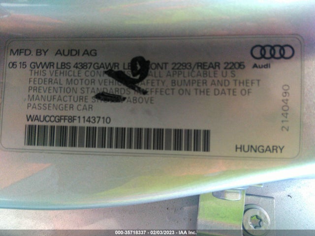 WAUCCGFF8F1143710 Audi A3 1.8t Premium Plus