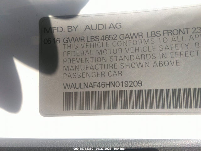 WAULNAF46HN019209 Audi A4 Premium Plus