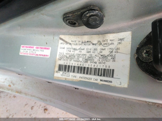 4A3AC44G13E021759 Mitsubishi ECLIPSE GS