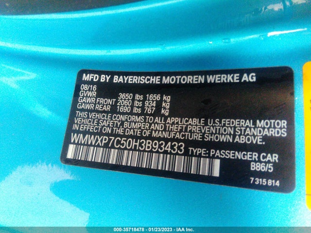 WMWXP7C50H3B93433 Mini Hardtop 2 Door Cooper S