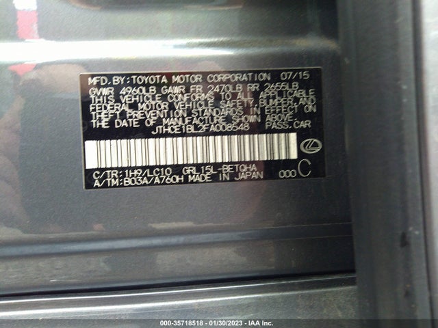 2015 LEXUS GS 350 VIN: JTHCE1BL2FA008548