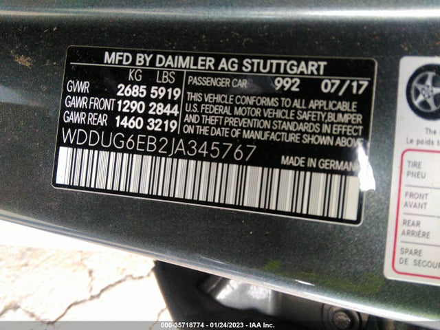 WDDUG6EB2JA345767 Mercedes-Benz m276