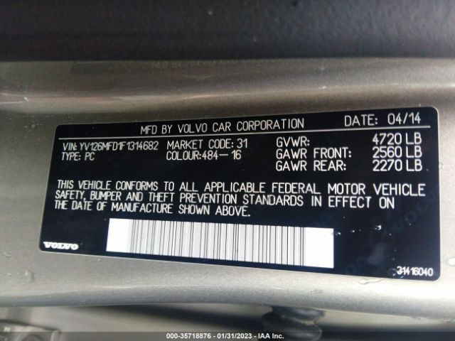 YV126MFD1F1314682 Volvo S60